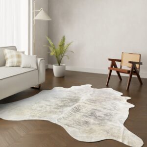 Echtes Kuhfell creme schwarz 250x220 cm XL Extra groß - Natürliches Rinderfell