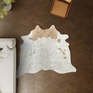 Kuhfell braun-weiss gefleckt 220x200 cm als Wohnzimmer Teppich