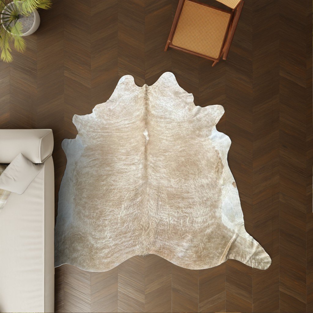 Kuhfell hellbraun 250x240 cm Riesig als Wohnzimmer Teppich