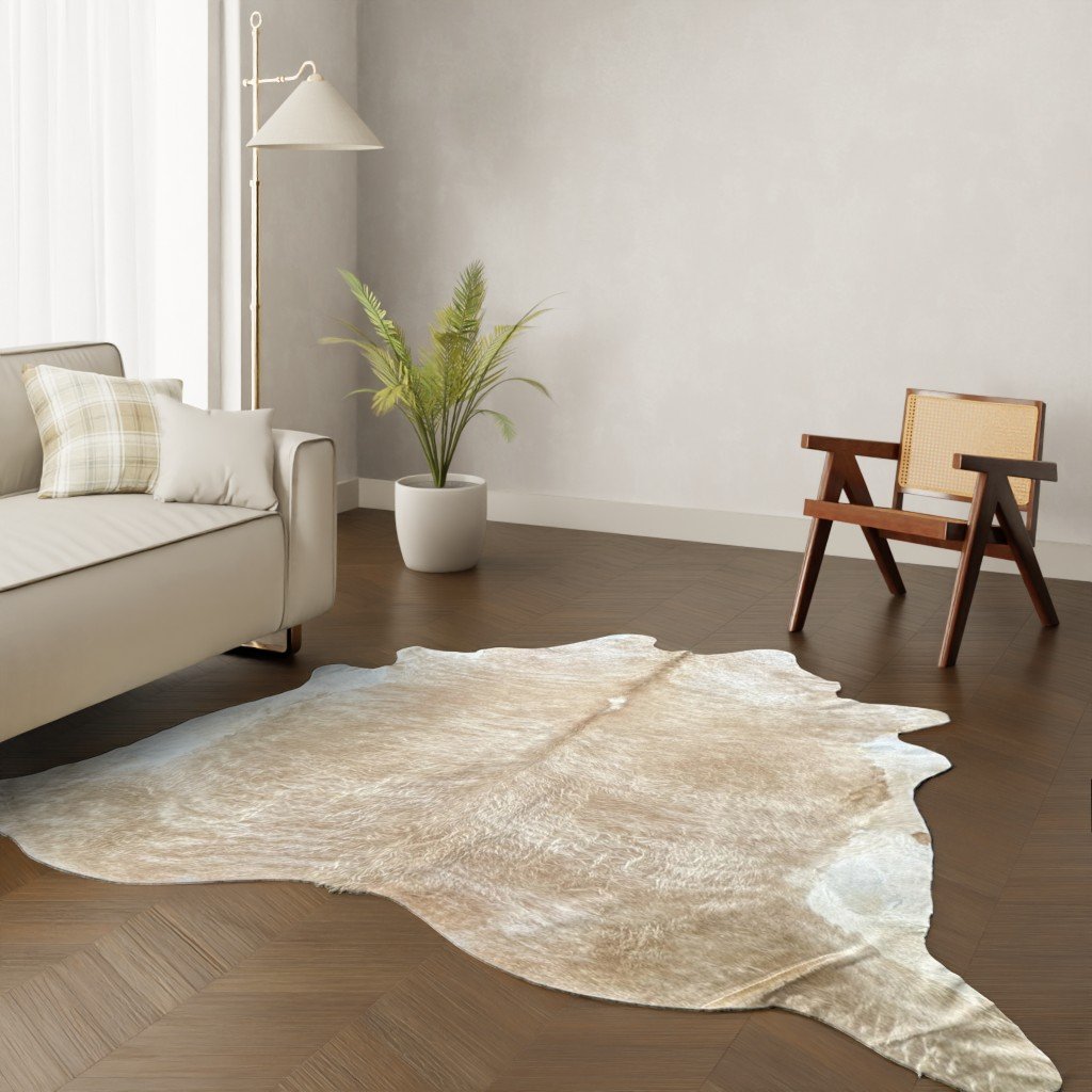 Echtes Kuhfell hellbraun 250x240 cm Riesig - Natürliches Rinderfell