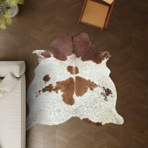Kuhfell braun-weiss gefleckt 230x200 cm als Wohnzimmer Teppich