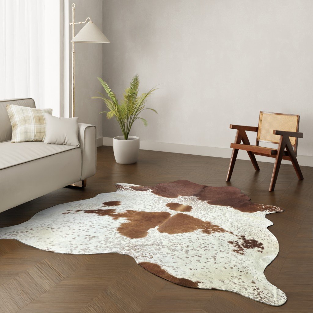 Echtes Kuhfell braun-weiss gefleckt 230x200 cm - Natürliches Rinderfell