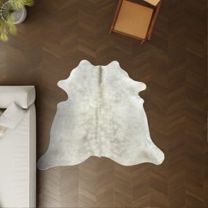 Designer Kuhfell Teppich Champagner gold 200x190 cm