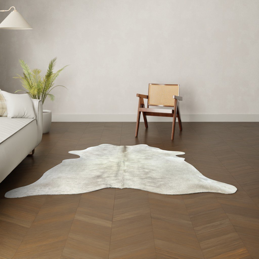 Echtes Rinderfell gefärbt Champagner gold Nahaufnahme Textur