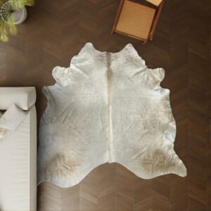 Kuhfell Champagner 260x230 cm Riesig als Wohnzimmer Teppich