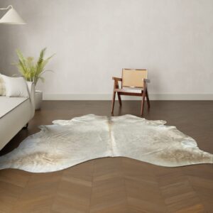 Natürliches Rinderfell Champagner 260x230 cm Nahaufnahme Fell-Muster