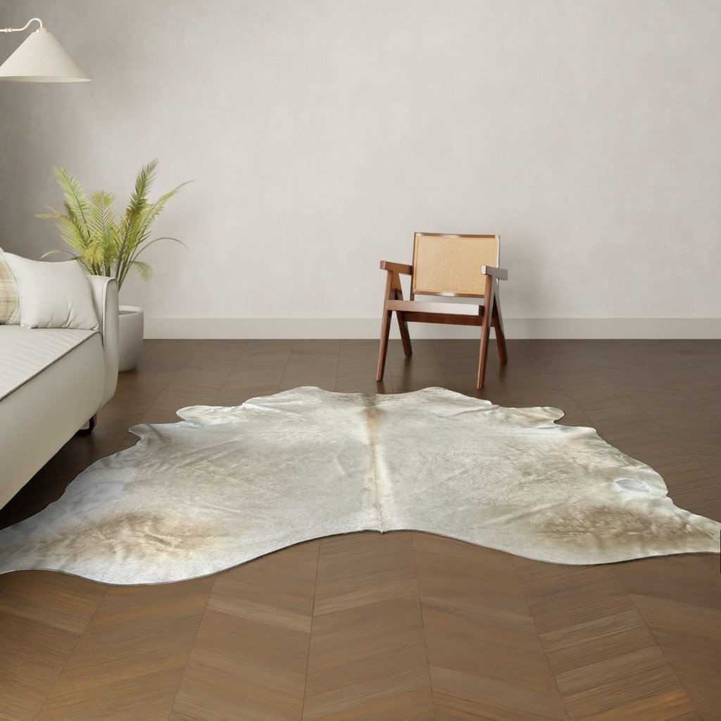 Natürliches Rinderfell Champagner 260x230 cm Nahaufnahme Fell-Muster