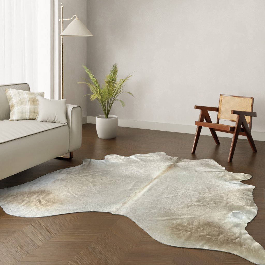 Echtes Kuhfell Champagner 260x230 cm Riesig - Natürliches Rinderfell