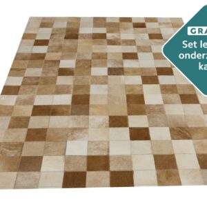 Designer Patchwork Rinderfell natürlich Detailansicht