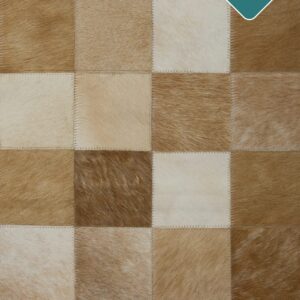 Handgenähter Patchwork Kuhfell Teppich 180x120 cm