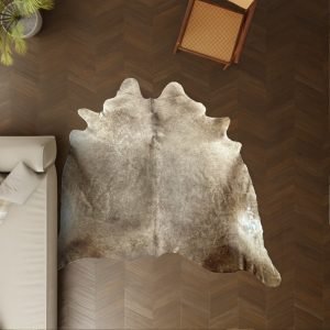 Kuhfell taupe 240x220 cm XL Extra groß als Wohnzimmer Teppich