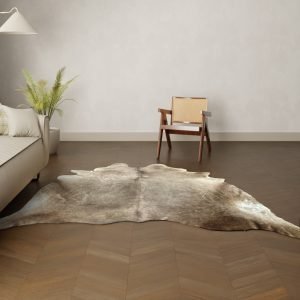 Natürliches Rinderfell taupe 240x220 cm Nahaufnahme Fell-Muster