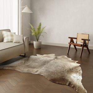 Echtes Kuhfell taupe 240x220 cm XL Extra groß - Natürliches Rinderfell