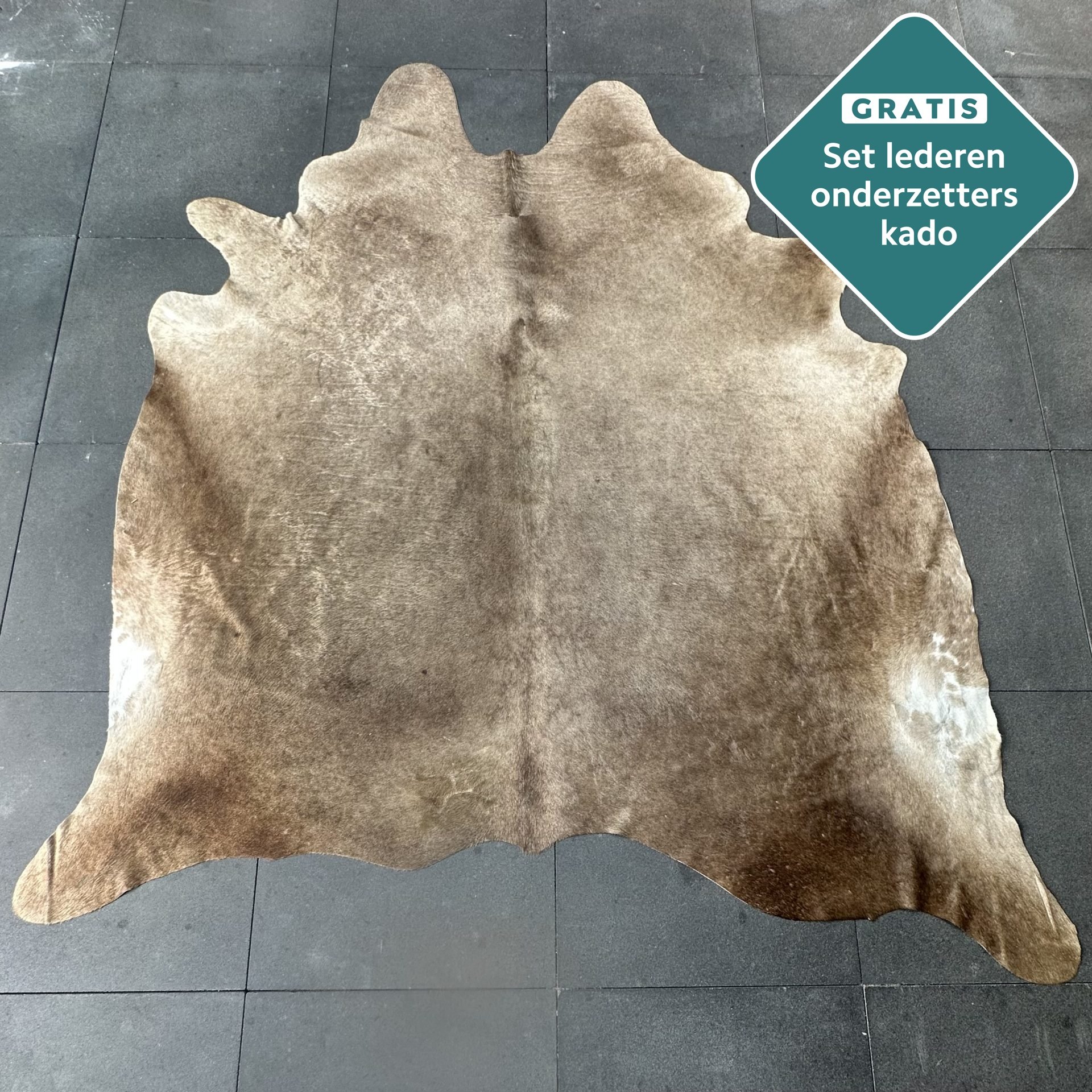 Kuhfell Teppich taupe Detailansicht natürliche Zeichnung