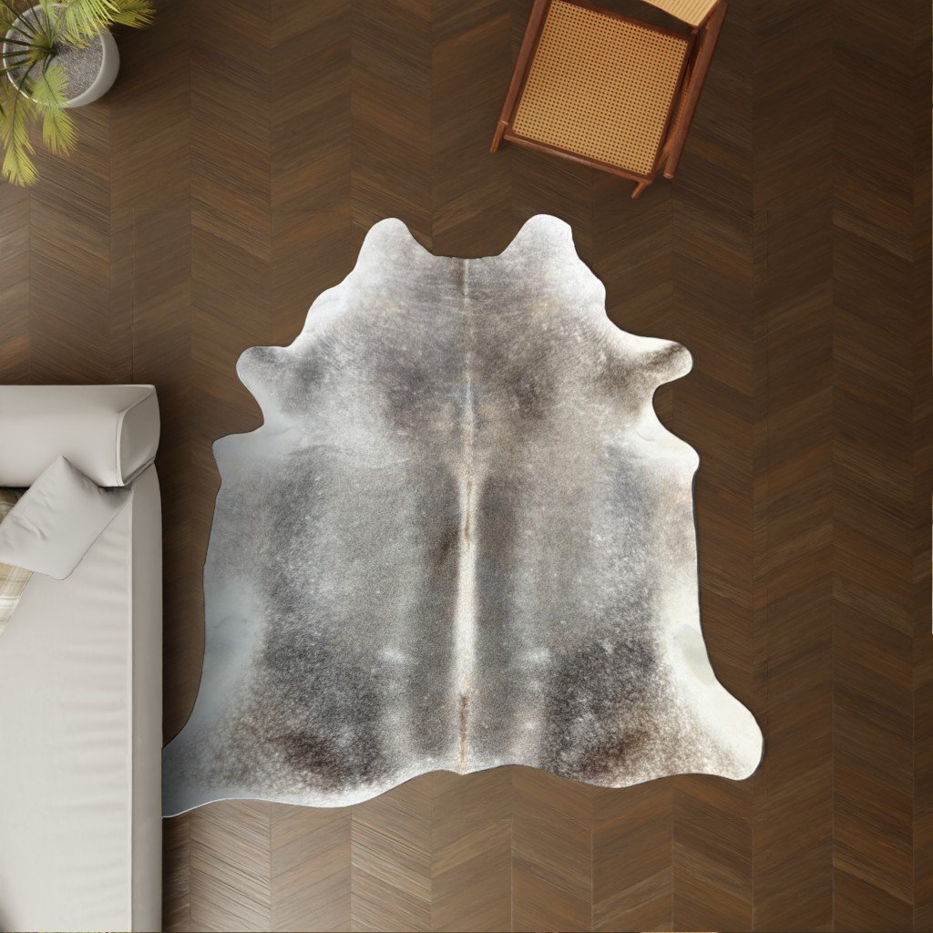 Kuhfell taupe dunkelgrau 220x190 cm Spezial als Wohnzimmer Teppich