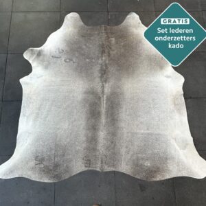 Kuhfell Teppich taupe dunkelgrau Detailansicht natürliche Zeichnung