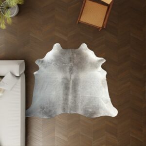 Kuhfell taupe dunkelgrau 220x190 cm Spezial als Wohnzimmer Teppich