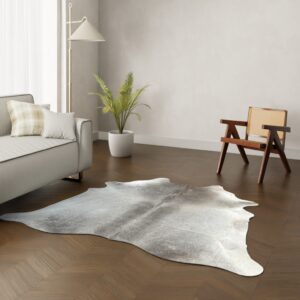 Echtes Kuhfell taupe dunkelgrau 200x210 cm Spezial - Natürliches Rinderfell