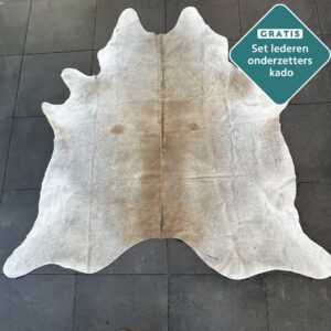 Kuhfell Teppich beige grau Detailansicht natürliche Zeichnung