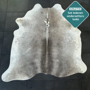 Kuhfell Teppich taupe grau Detailansicht natürliche Zeichnung