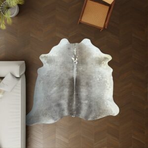 Kuhfell taupe grau 210x190 cm Spezial als Wohnzimmer Teppich