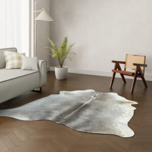 Echtes Kuhfell taupe grau 210x190 cm Spezial - Natürliches Rinderfell