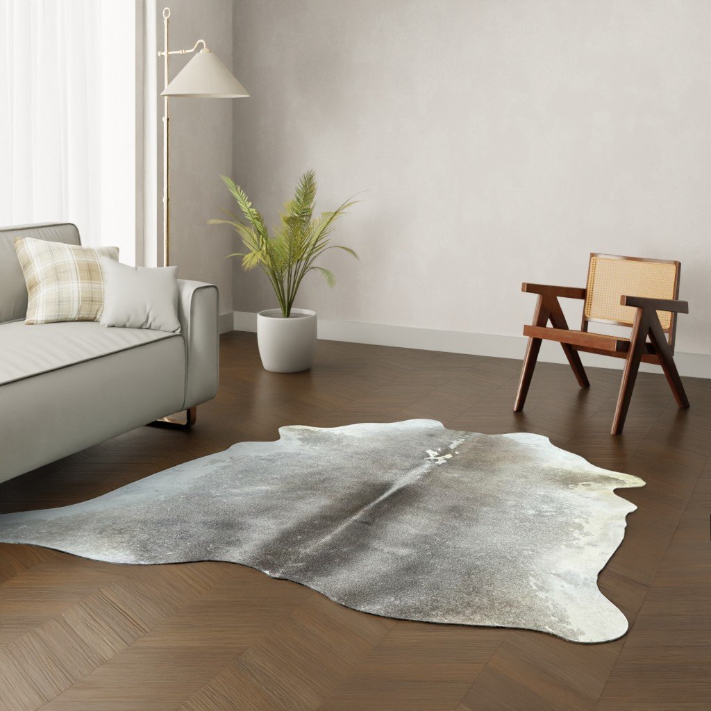 Echtes Kuhfell taupe grau 210x190 cm Spezial - Natürliches Rinderfell