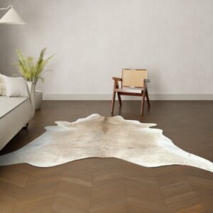 Natürliches Rinderfell camel 250x250 cm Nahaufnahme Fell-Muster