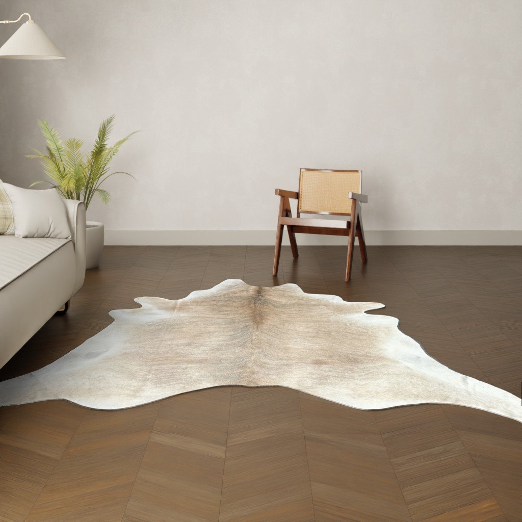 Natürliches Rinderfell camel 250x250 cm Nahaufnahme Fell-Muster