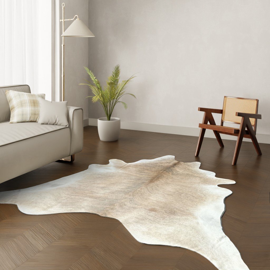 Echtes Kuhfell camel 250x250 cm Riesig - Natürliches Rinderfell