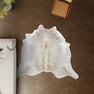 Kuhfell camel grau 230x210 cm als Wohnzimmer Teppich