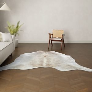 Natürliches Rinderfell camel grau 230x210 cm Nahaufnahme Fell-Muster