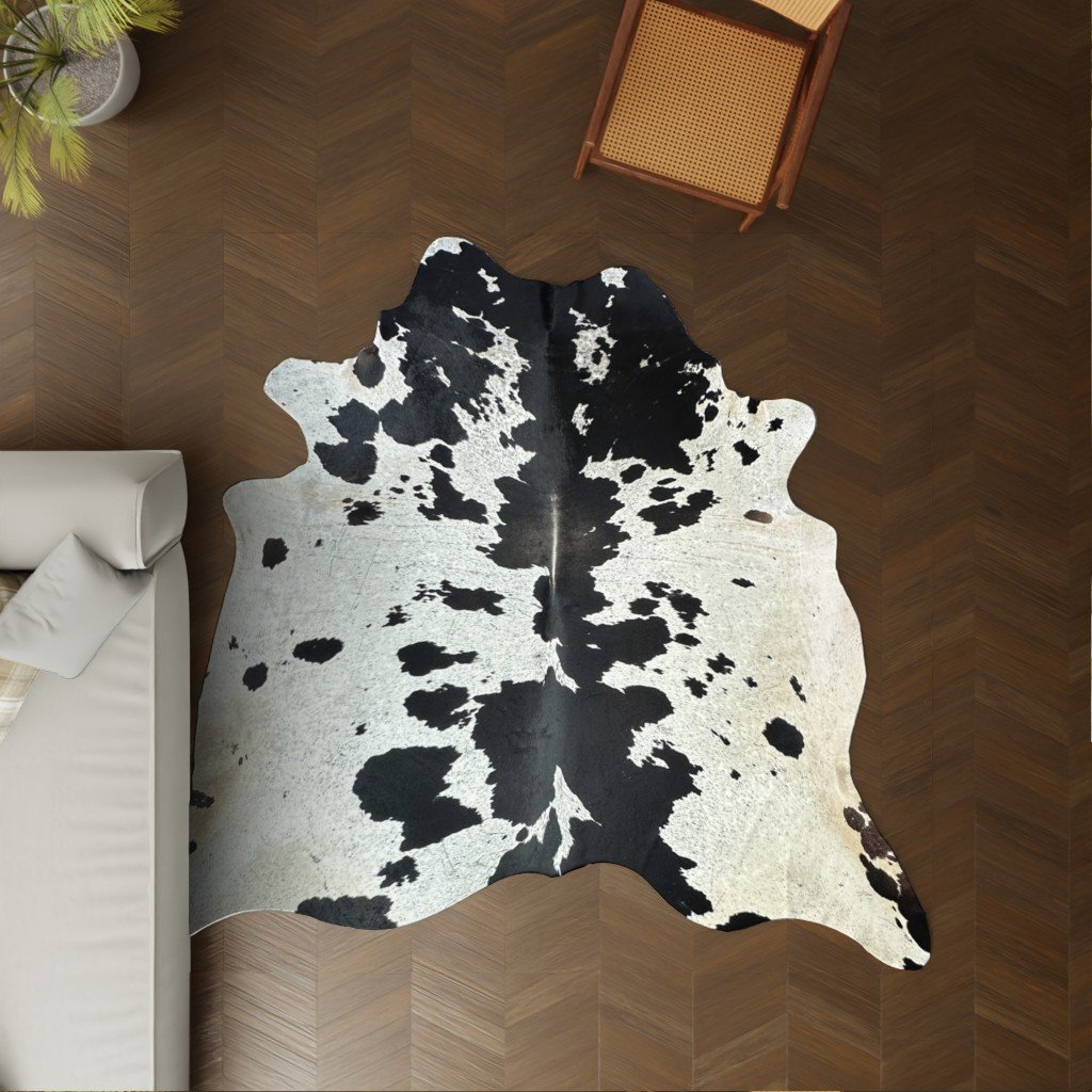 Kuhfell braun gefleckt 240x200 cm XL Extra groß als Wohnzimmer Teppich