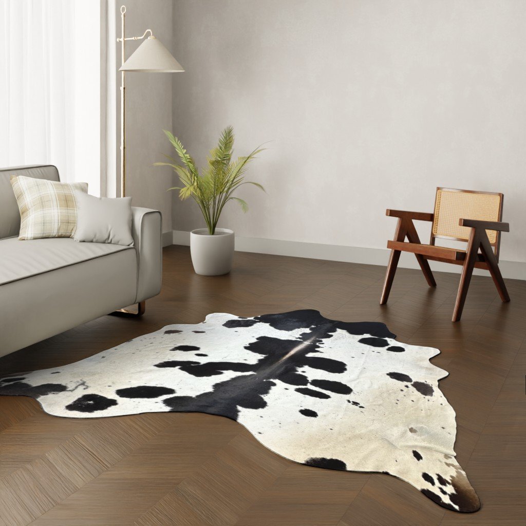 Echtes Kuhfell braun gefleckt 230x200 cm - Natürliches Rinderfell