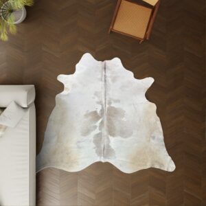 Kuhfell weiss grau 240x220 cm XL Extra groß als Wohnzimmer Teppich