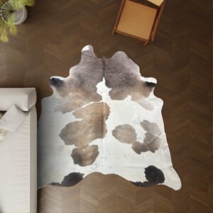 Kuhfell braun-weiss gefleckt 240x200 cm XL Extra groß als Wohnzimmer Teppich