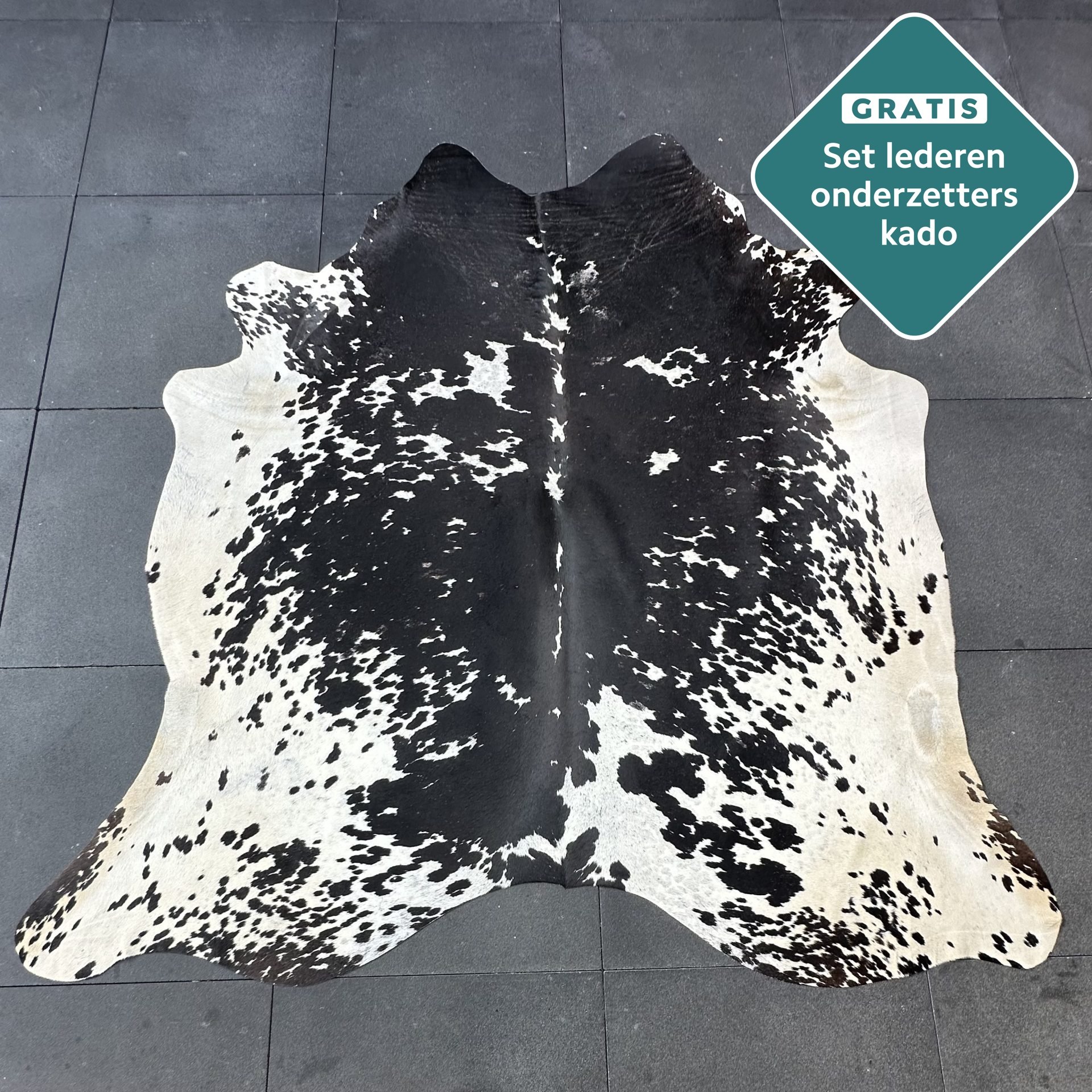 Kuhfell Teppich Salt and Pepper Detailansicht natürliche Zeichnung