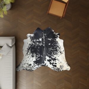 Kuhfell Salt and Pepper 200x190 cm Klein als Wohnzimmer Teppich