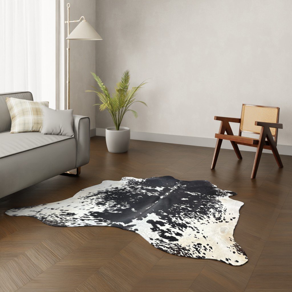 Echtes Kuhfell Salt and Pepper 200x190 cm Klein - Natürliches Rinderfell