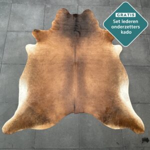 Kuhfell Teppich cognac dunkel Detailansicht natürliche Zeichnung