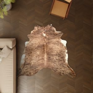 Kuhfell braun-weiss 220x190 cm als Wohnzimmer Teppich