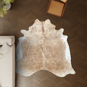 Kuhfell braun-weiss 250x210 cm Riesig als Wohnzimmer Teppich