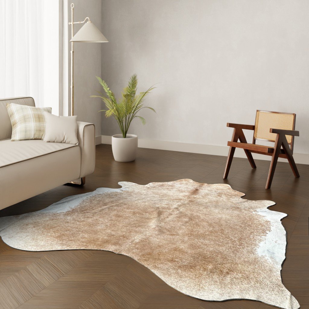 Echtes Kuhfell braun-weiss 250x210 cm Riesig - Natürliches Rinderfell