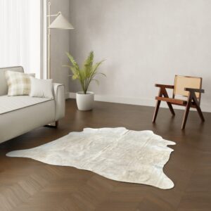 Echtes Kuhfell gebrochen weiss 190x180 cm Klein - Natürliches Rinderfell