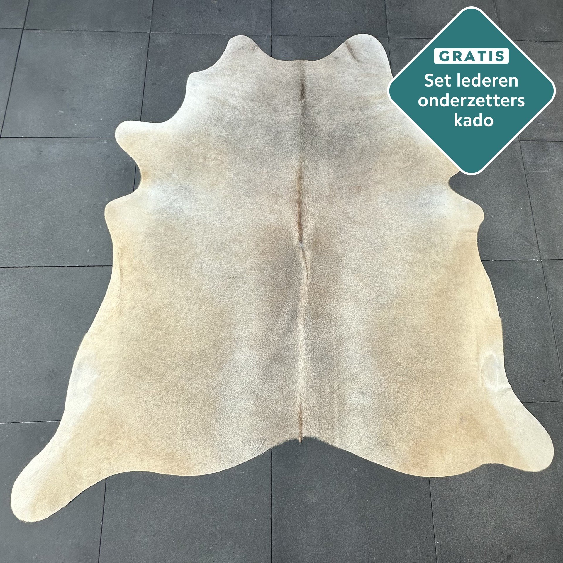 Kuhfell Teppich Champagner grau Detailansicht natürliche Zeichnung