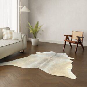 Echtes Kuhfell Champagner grau 210x200 cm Klein - Natürliches Rinderfell