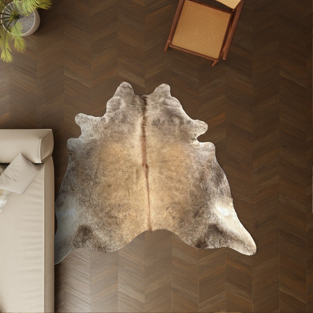 Kuhfell natürlich 220x200 cm Spezial als Wohnzimmer Teppich