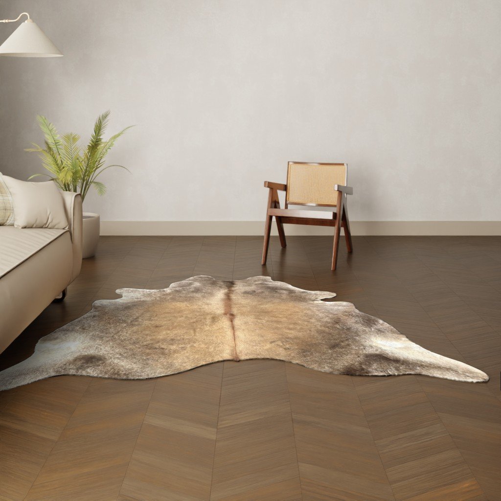 Natürliches Rinderfell natürlich 220x200 cm Nahaufnahme Fell-Muster