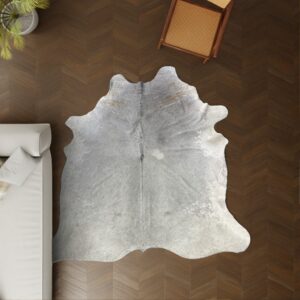 Kuhfell dunkelgrau 230x200 cm als Wohnzimmer Teppich