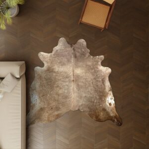 Kuhfell warmbraun 220x190 cm als Wohnzimmer Teppich